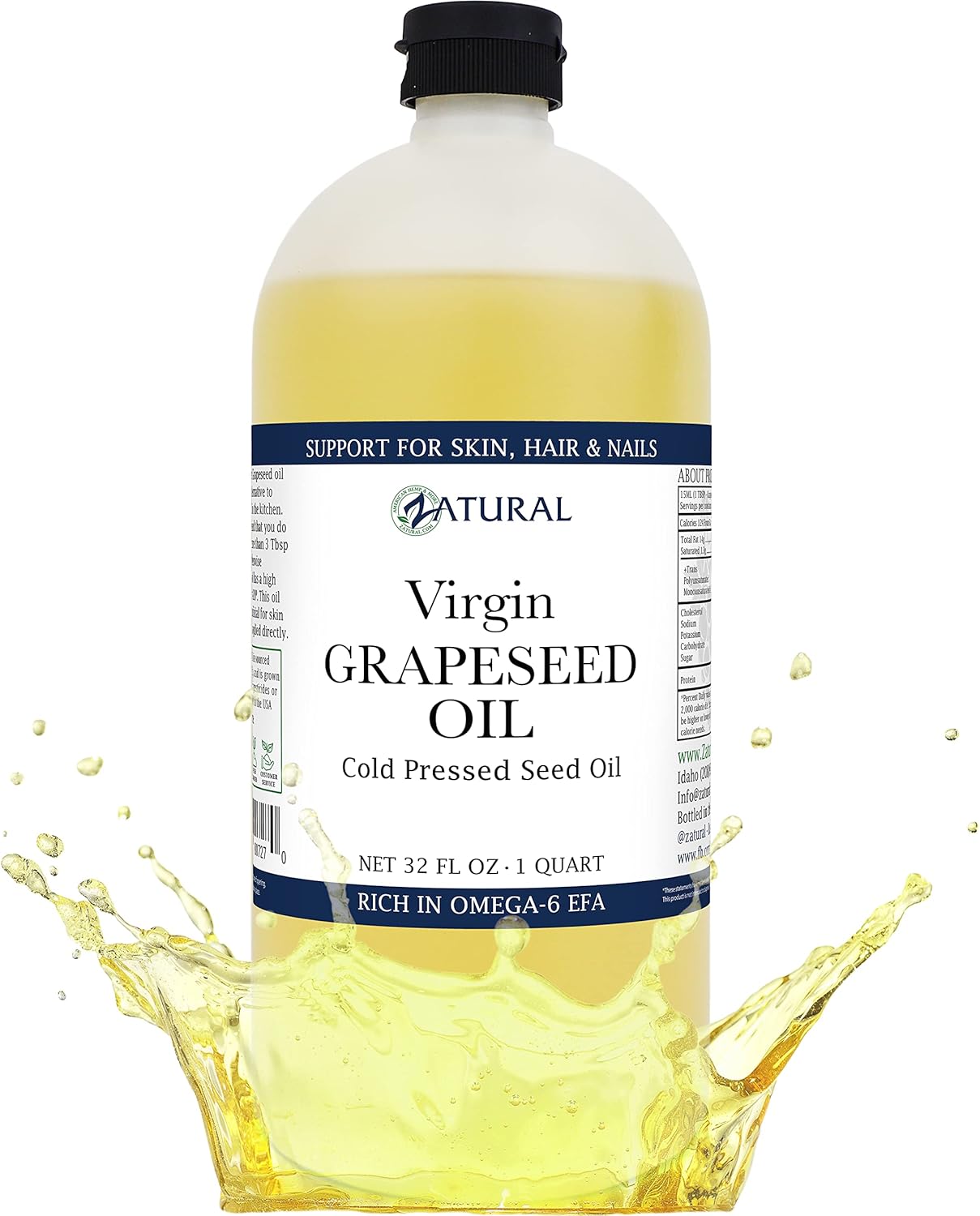 NakedOil GrapeSeed OilCold Pressed Virgin Undiluted 100 Pure Grape