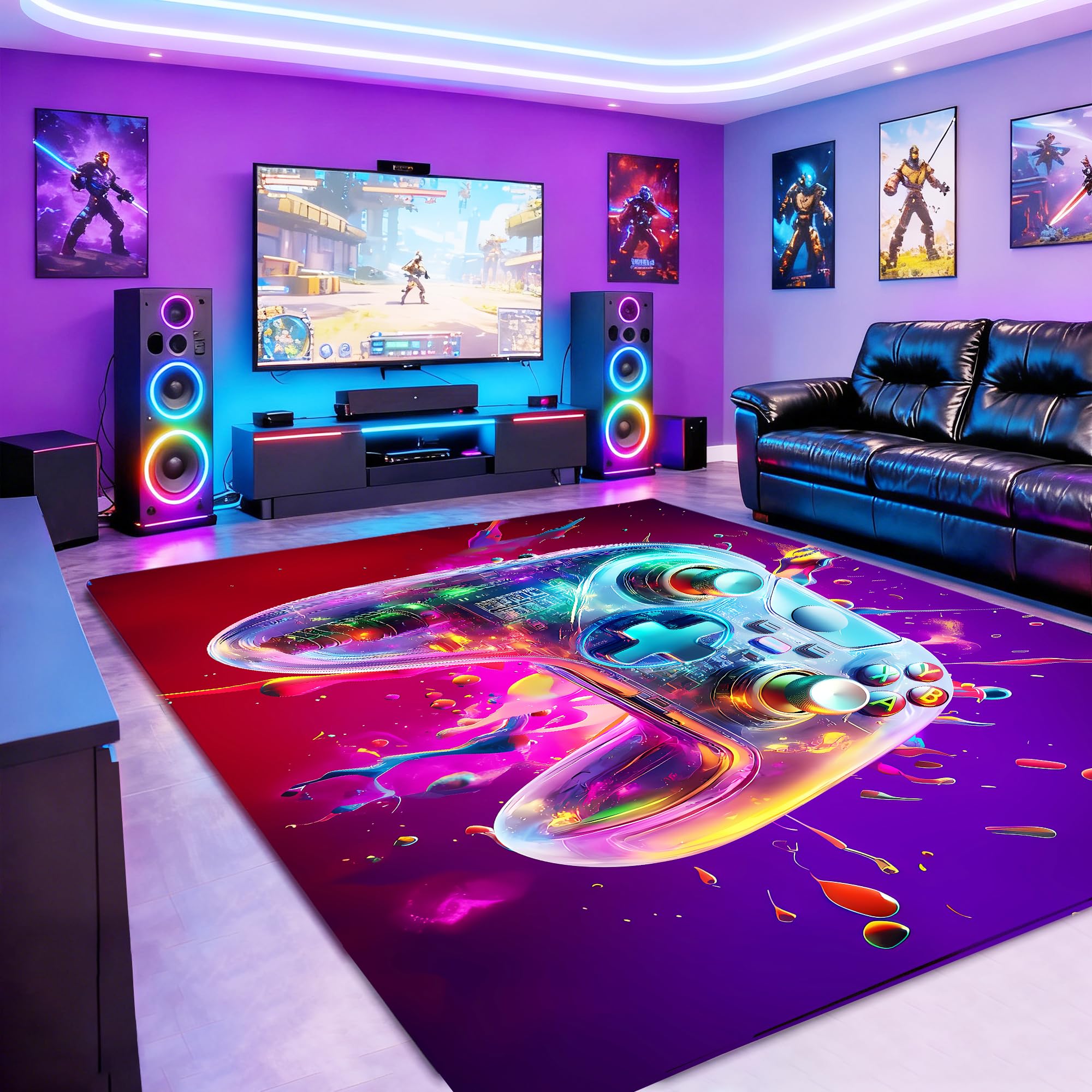AICLIV Neon Gaming Rug 8x10