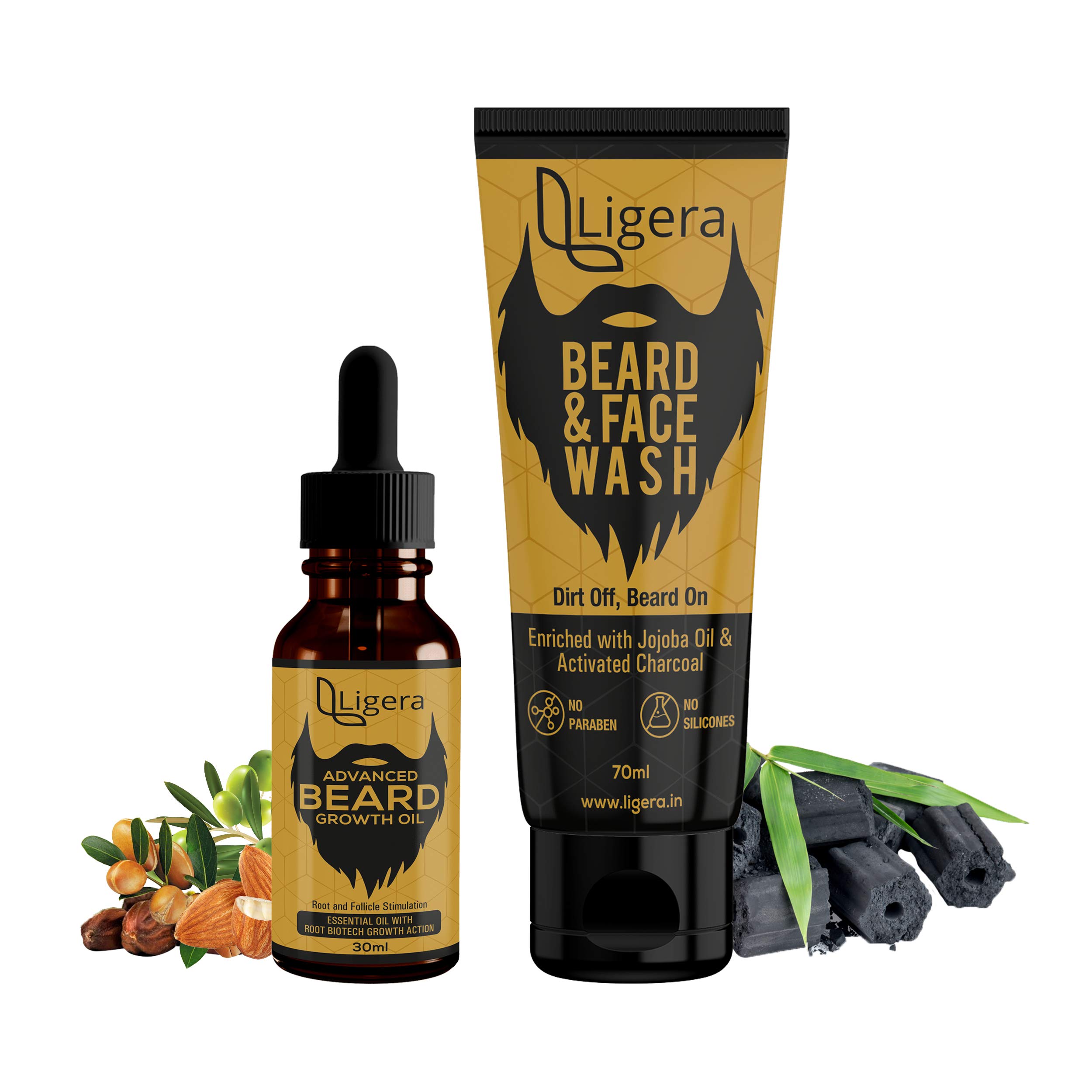 Ligera Beard Growth Kit with Set Of Advanced Beard Growth Oil With Beard Face Wash| For Faster Beard Growth (Beard Oil+ Face & Beard Wash) (B0918S4VGX) Amazon Price History, Amazon Price Tracker