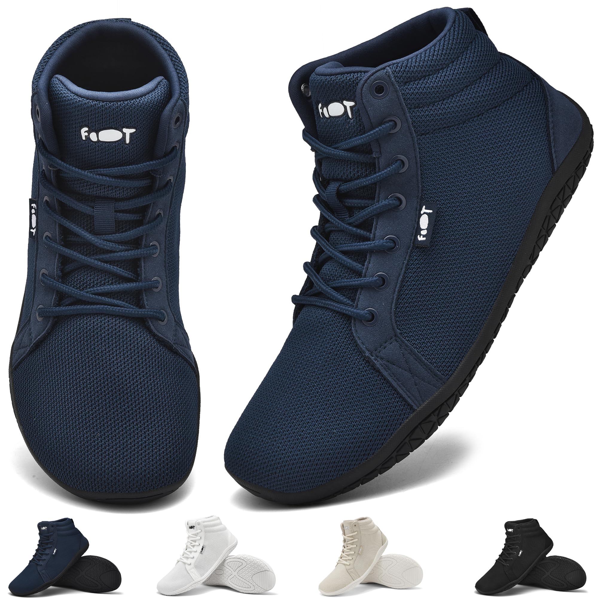 Wizshoe Barefoot Sneaker Scarpe Piedi Nudi Donna Uomo Minimalista Gr.37-47 | Alte Alla Caviglia Larghe Walking Trail Running Fitness Unisex Punta Antiscivolo Zero Drop Solhe
