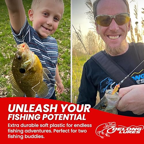 Miniatura 6 de DELONG LURES Paquete de 16 señuelos de pesca para renacuajo, señuelos preaparejados para lubina, crappie, branquia azul y aparejos de pesca de