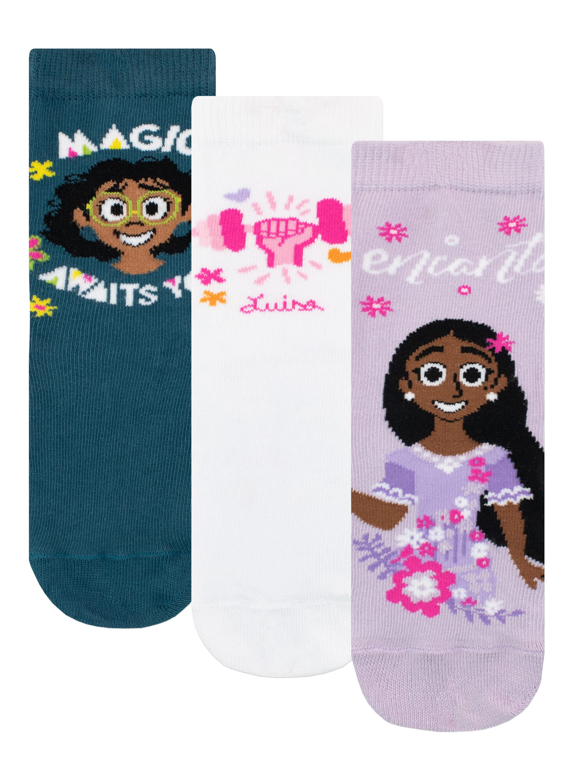 Disney Girls Socks Pack of 3 Encanto Multicoloured 3-5