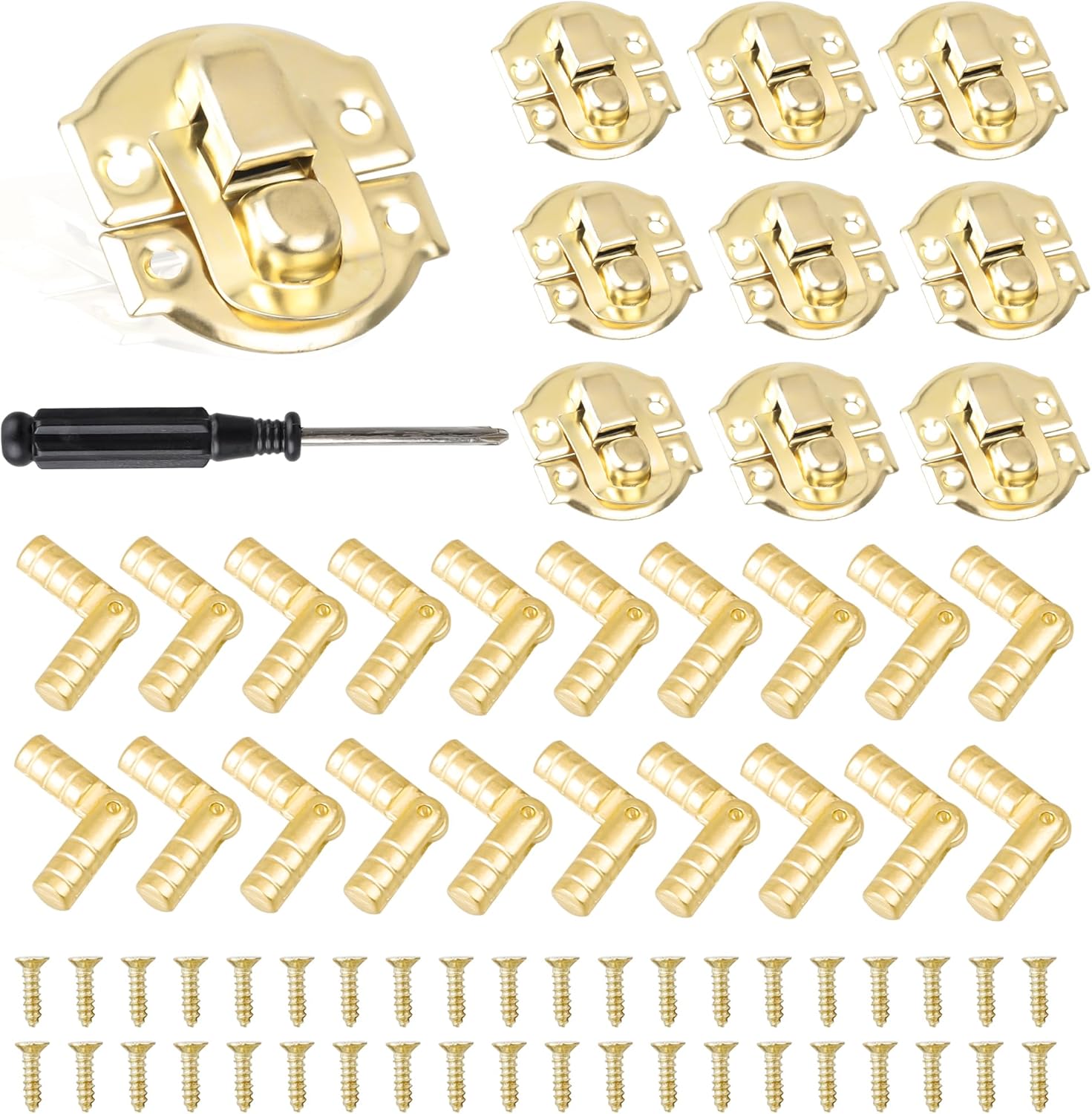 YSDMY 20 Pcs Antique Small Hinges 5 * 25 mm Craft Hinges，10 Set Box