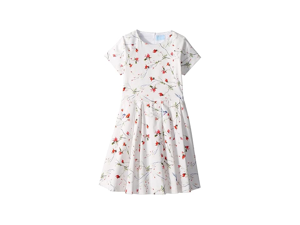 

Lanvin Kids Bloom Short Sleeve Dress (Big Kids) (White/Multi) Girl's Dress