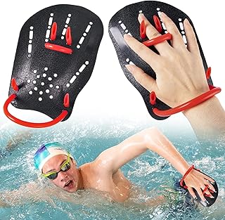 1 Pair of Swimming Paddles Adult Hand Paddles Swimming Unisex Hand Paddles Swimming Training Hand Paddles for Swimming Adults and Children, Black