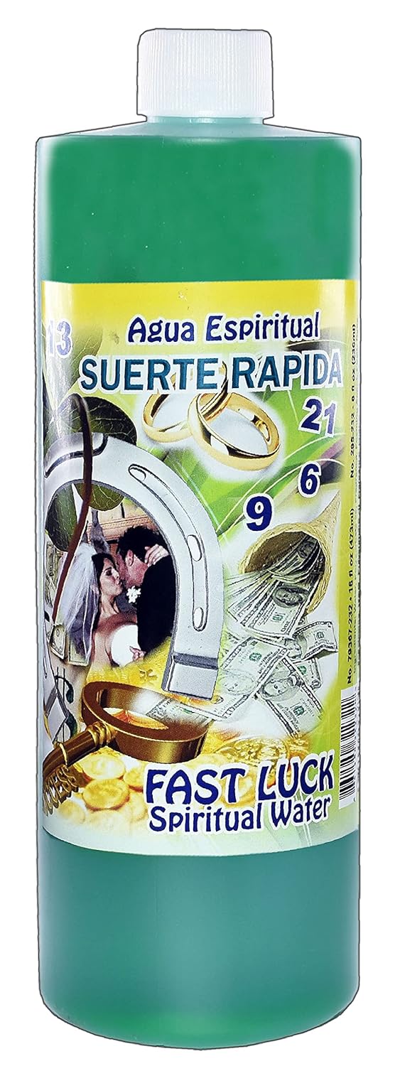 3 BOTTLES FAST LUCK SPIRITUAL WATER-SUERTE RAPIDA AGUA ESPIRITUAL 16OZ - MAGICK PAGAN