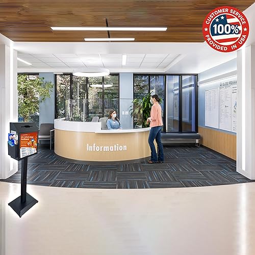 Miniatura 6 de Caja de sugerencias con soporte, caja de presentación de pie en el suelo, caja de seguridad con cierre de metal para votar, caridad, donación,