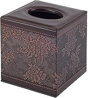 Retro PU Leather Square Tissue Box Cover Holder with Magnetic Bottom - Modern Organizer for Home, Office, Car