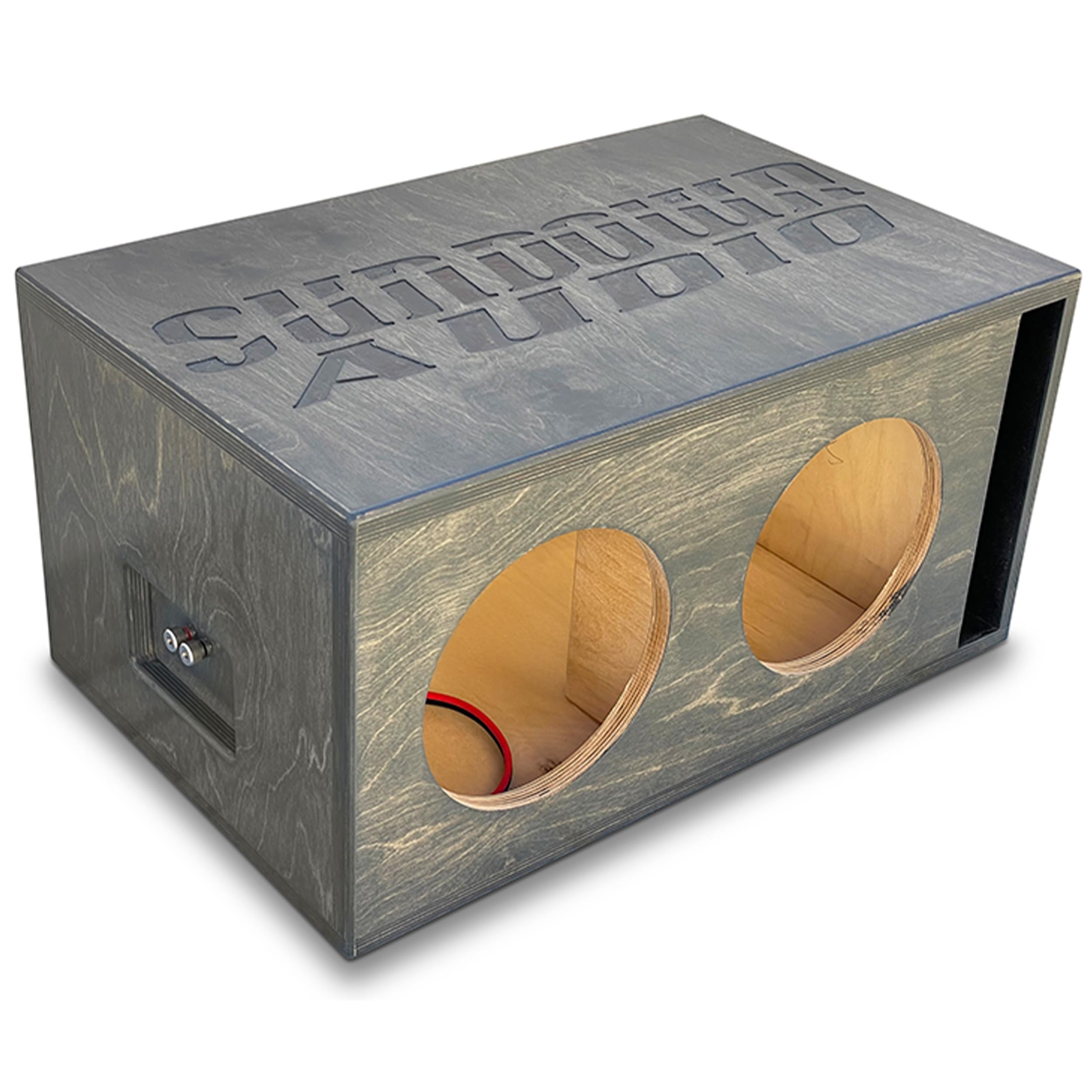 Audio Xv2 Ported Subwoofer Enclosure - Dual 8 Inch Subwoofer Box to Enhance Sound & Bass – 2 Cu Ft, 34Hz Tuned, 24mm Baffle, Baltic Birch, Pre-Wired 10ga OFC – USA Made Speaker Enclosure