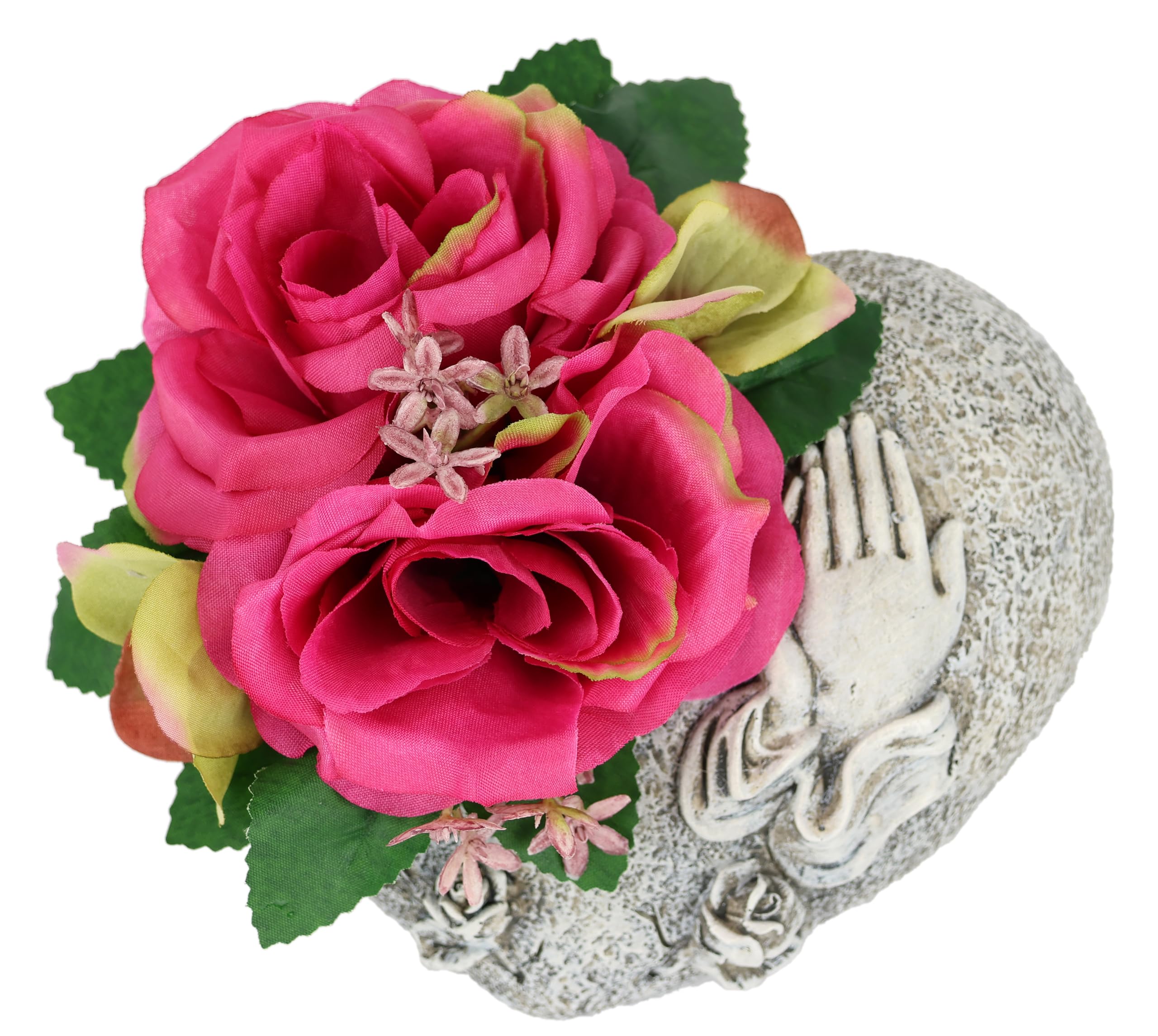 Arrangement made of artificial roses on heart, grave decoration, grave decoration, cemetery decoration, All Saints flowers, mourning decoration, mourning decoration, artificial flowers, flower