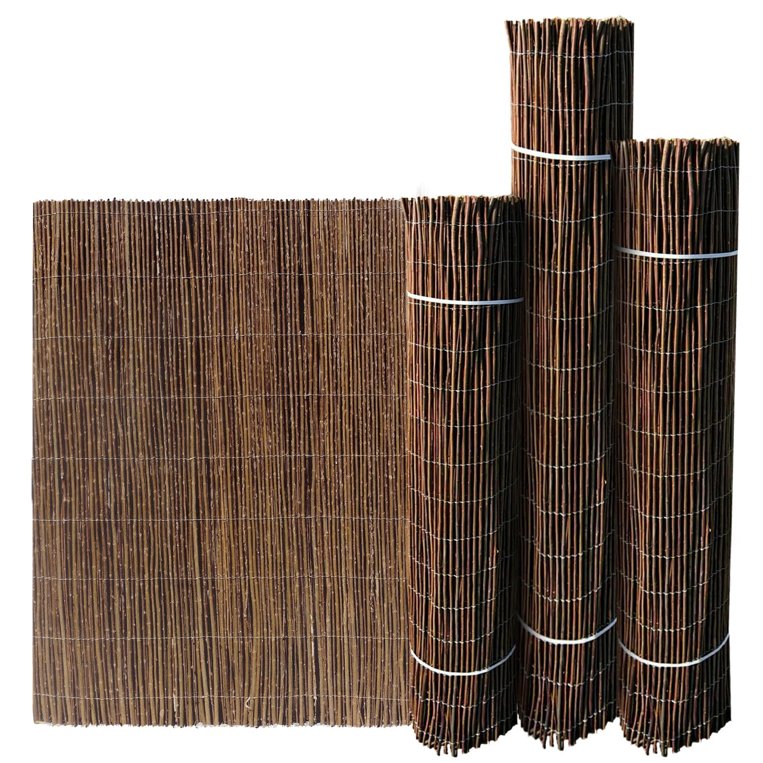 FlickBuyz Willow Fencing Screening Rolls - Natural Willow Outdoor Garden Privacy Fence Covering, Wooden Garden Screen Mat, Ideal for Outdoor Use, Backyard, Patio