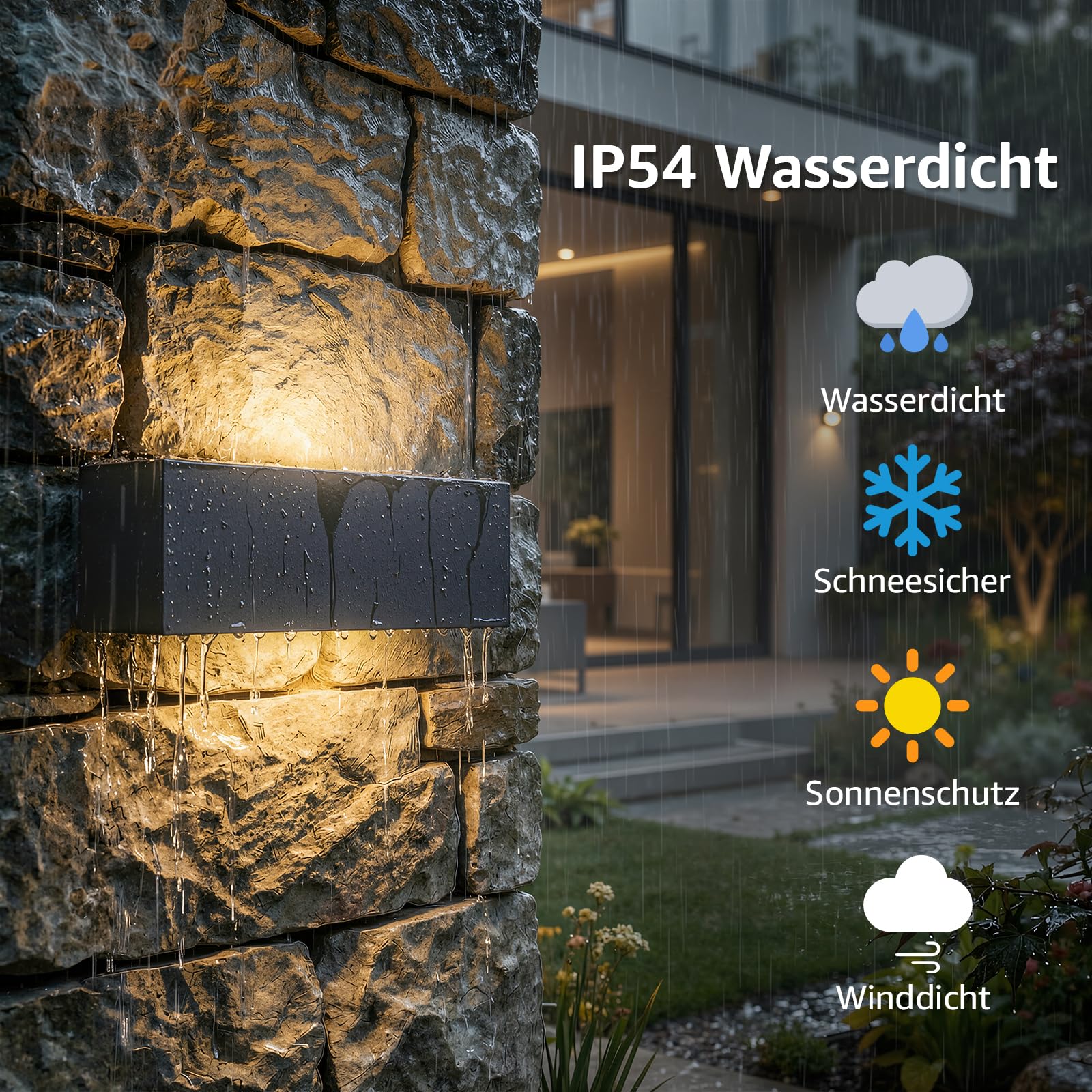 Klighten 27W Aussenlampe mit Bewegungsmelder Warmweiß 3000K (Anthrazit)