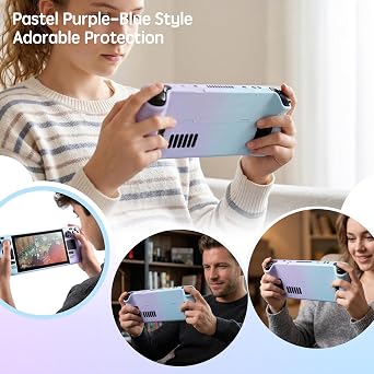 UYIYE Kickstand Case for Steam Deck OLED - Soft Leather Handle Protective, Anti-Slip Shockproof Heat Dissipation and Reliable Accessory with Stand Function Anti-Scratch,Lightweight Design Gradient