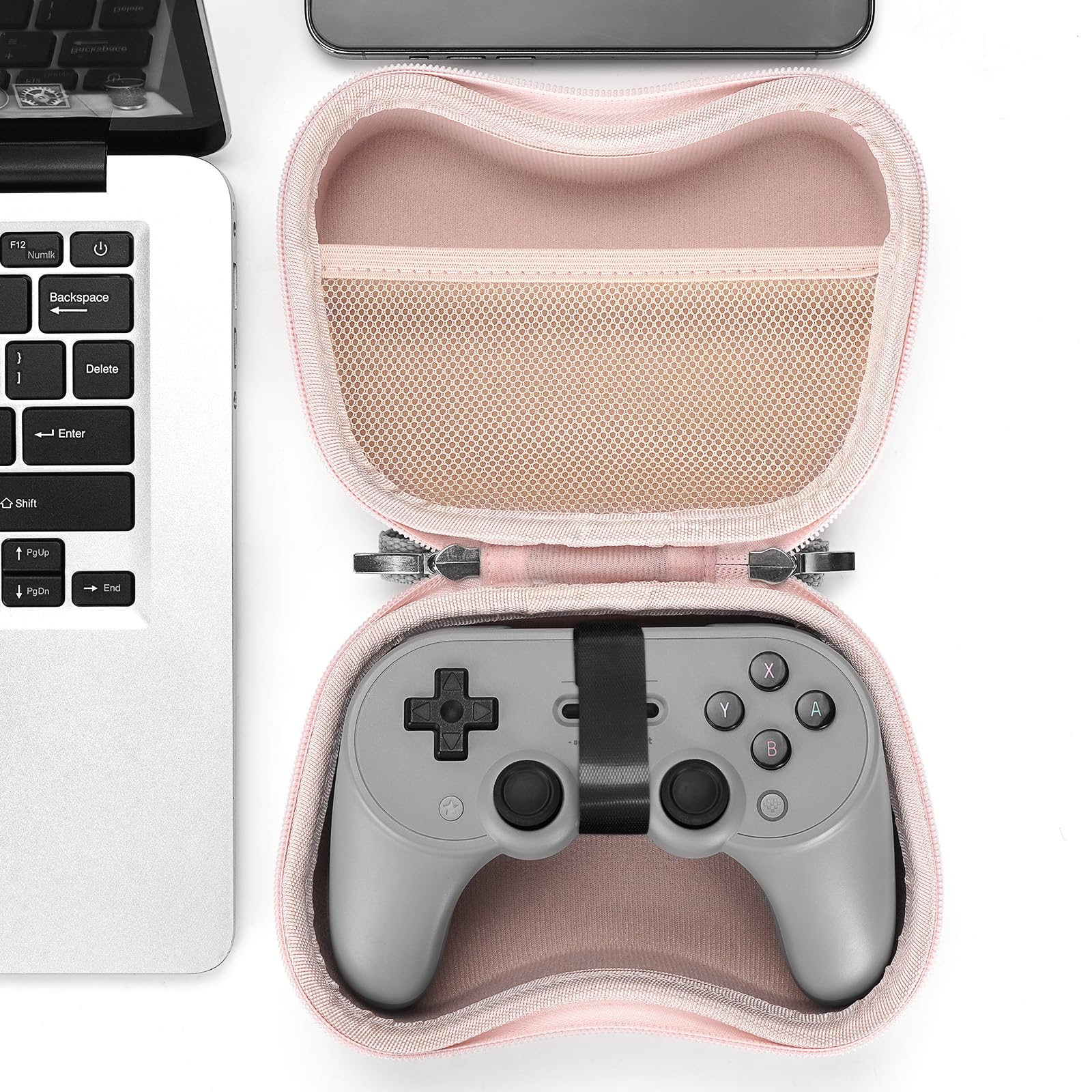 Linkidea Custodia rigida per controller da viaggio, compatibile con 8BitDo Pro 2/Ultimate Bluetooth/2.4G Dual Sense Wireless Controller Accessori da gioco, custodia protettiva per giochi (rosa), rosa