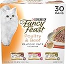 Fancy Feast Poultry and Beef Feast Classic Pate Collection Grain Free Wet Cat Food Variety Pack - (Pack of 30) 3 oz. Cans