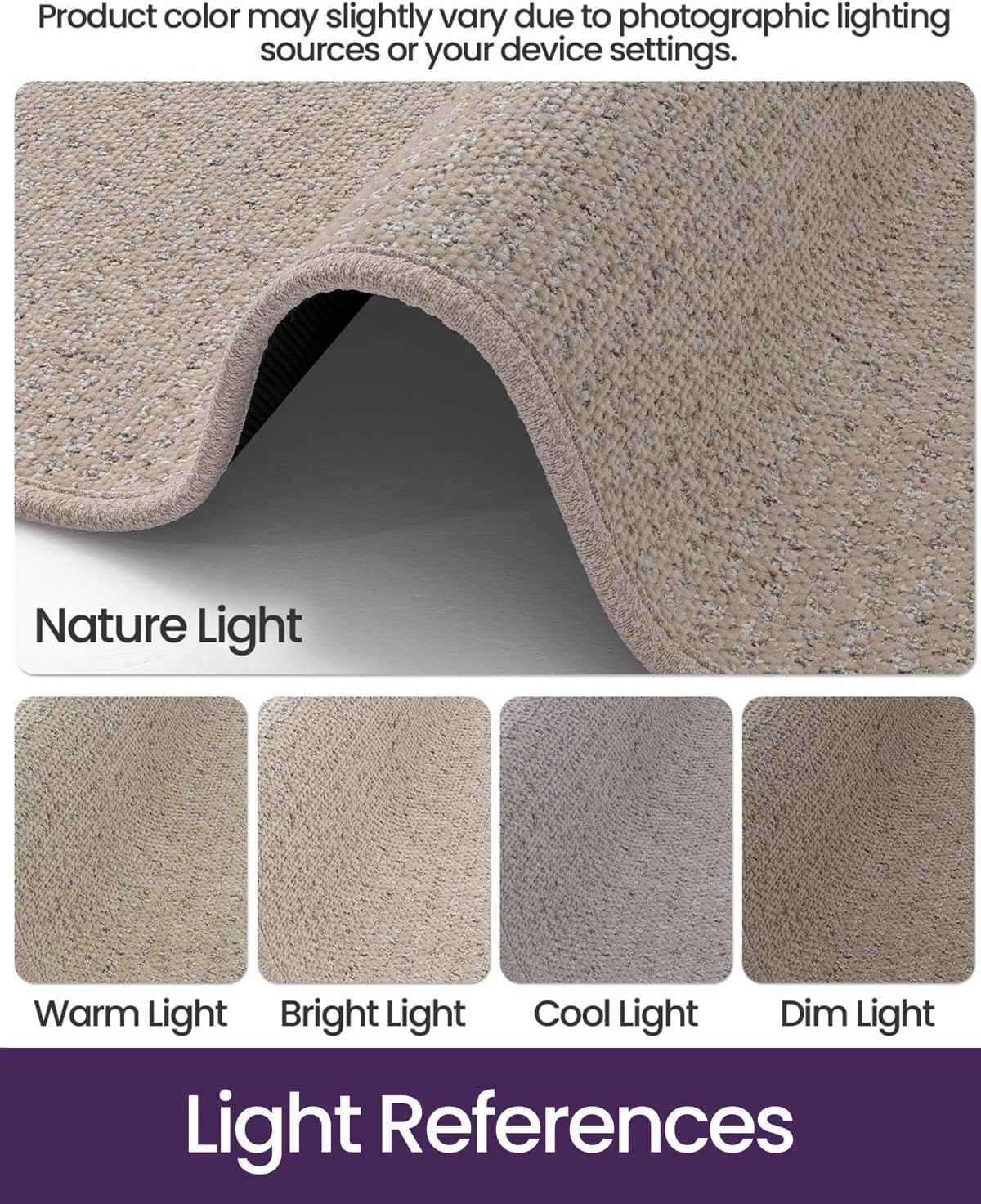 DEXI Indoor Door Mat Front Entrance, 24x36 Non Slip Entryway Doormat Inside Entry, Low Profile Floor Mats Dirt Trapper for House Patio Porch, Beige