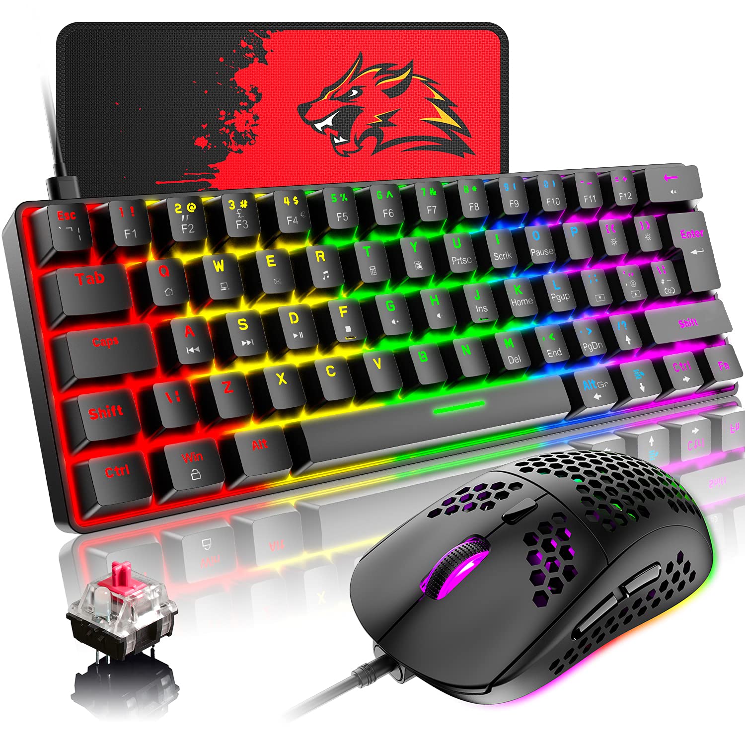 Buy 60 Wired Mechanical Keyboard and Mouse 62 Key