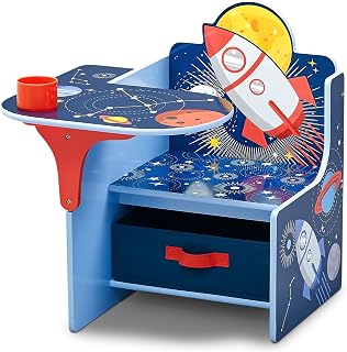 Delta Children Space Adventures Toddler Chair Desk with Storage Bin - Greenguard Gold Certified Blue for Crafts, Homeschooling & Play