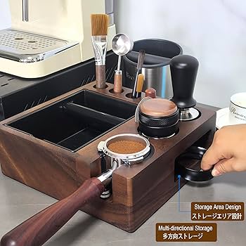 Amazon.com: JOYONE Espresso tamping station and knock box,Wooden