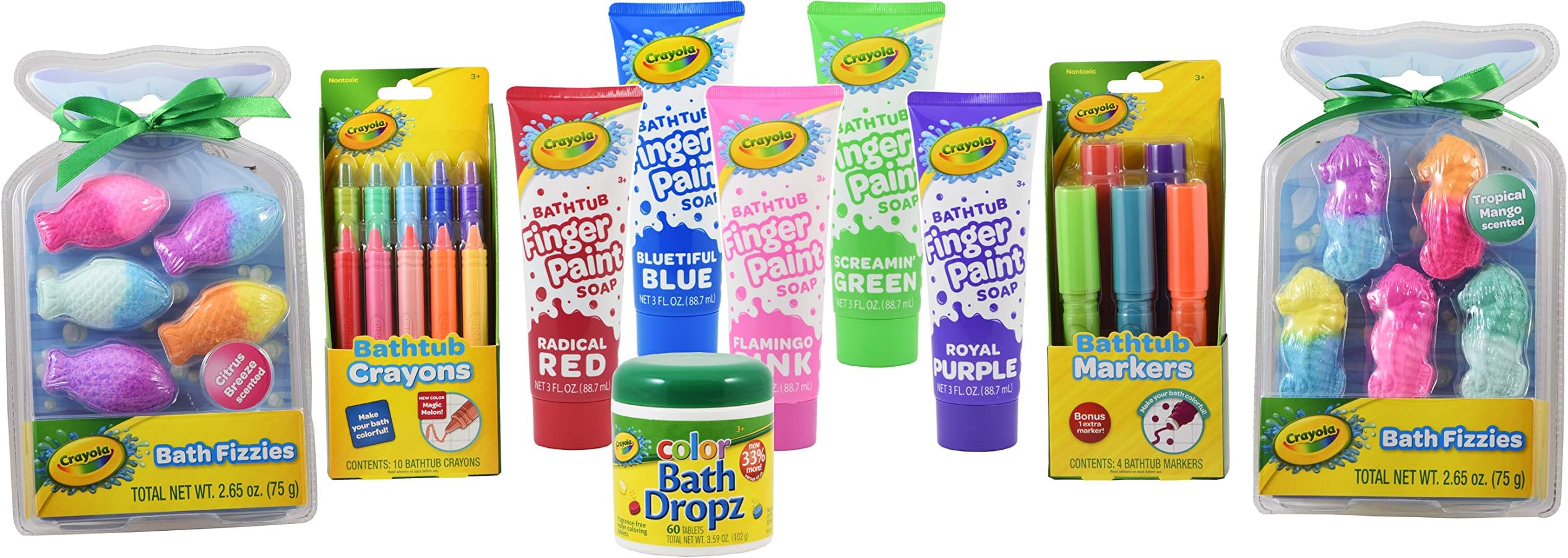 Bath Time Art Bundle with Dropz Fizzies Crayons Markers and Fingerpaint Soap