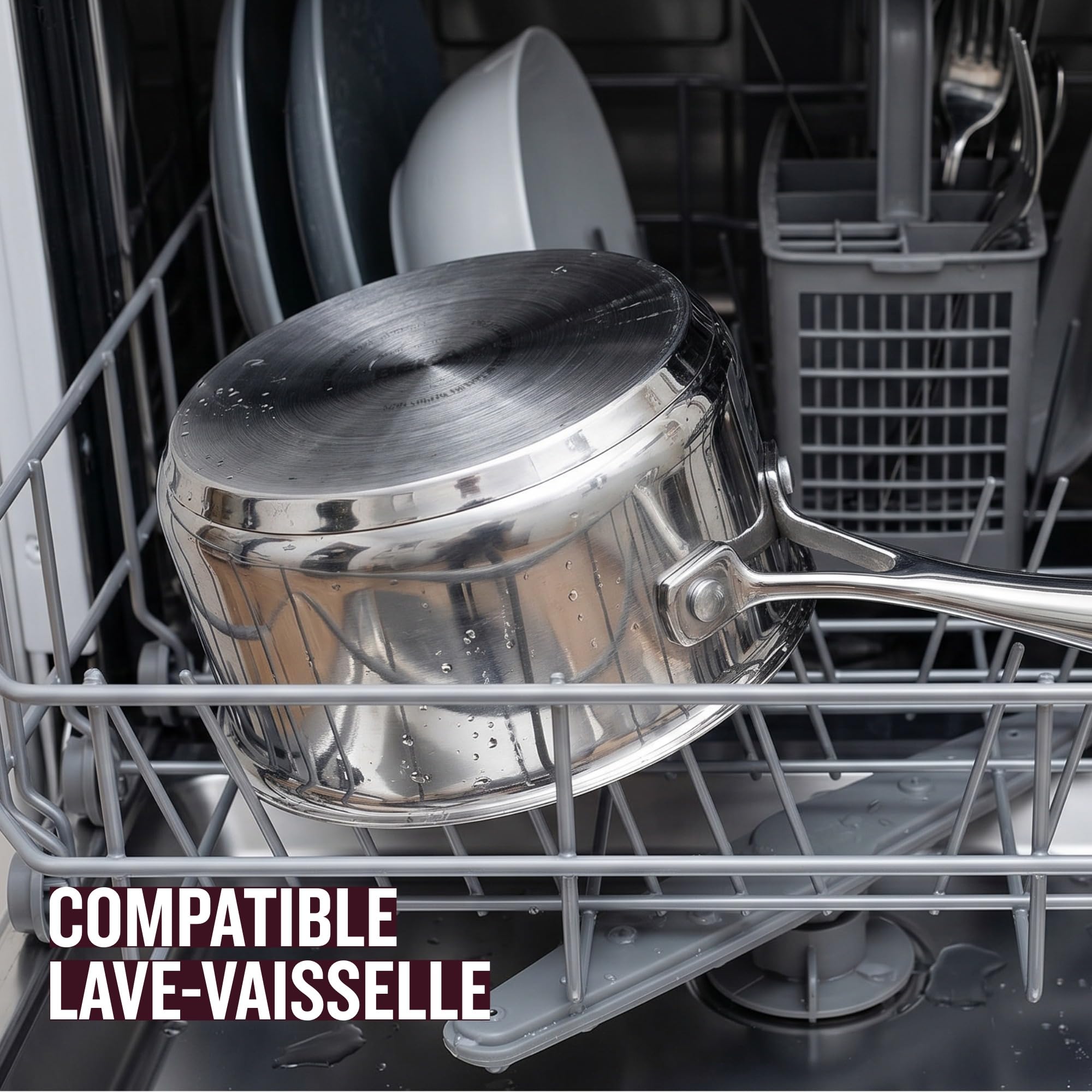 Beka Chef - Lot de 4 Casseroles Inox 18/10 - 14/16/18/20 cm - Tous Feux Compatible Induction - Acier Inoxydable