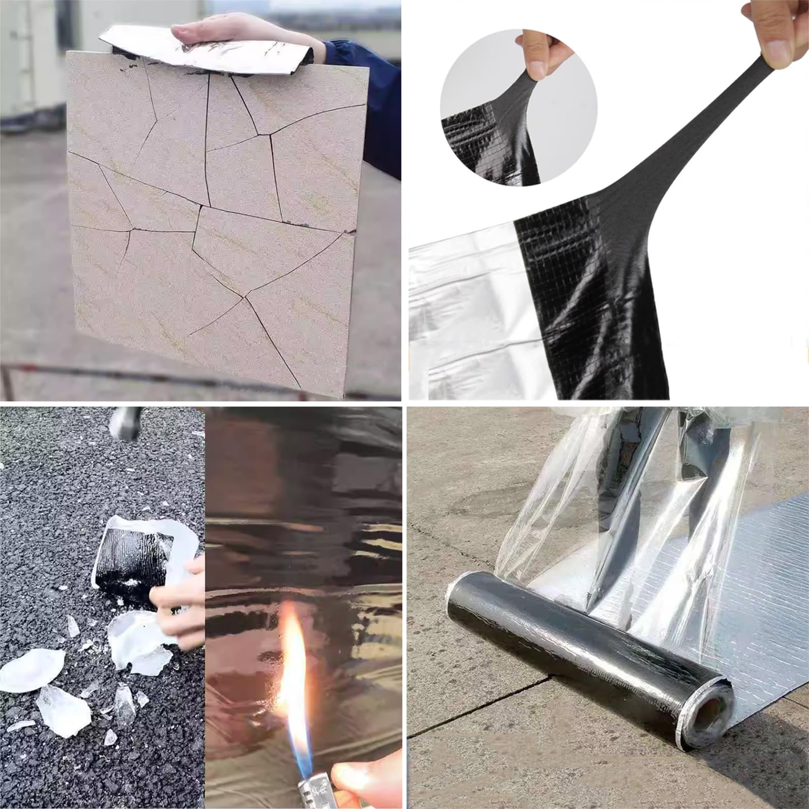 Ruban d'étanchéité autocollant en aluminium pour réparation de toiture en métal pour différentes tailles (1 x 10 m) – Imperméable et facile à appliquer
