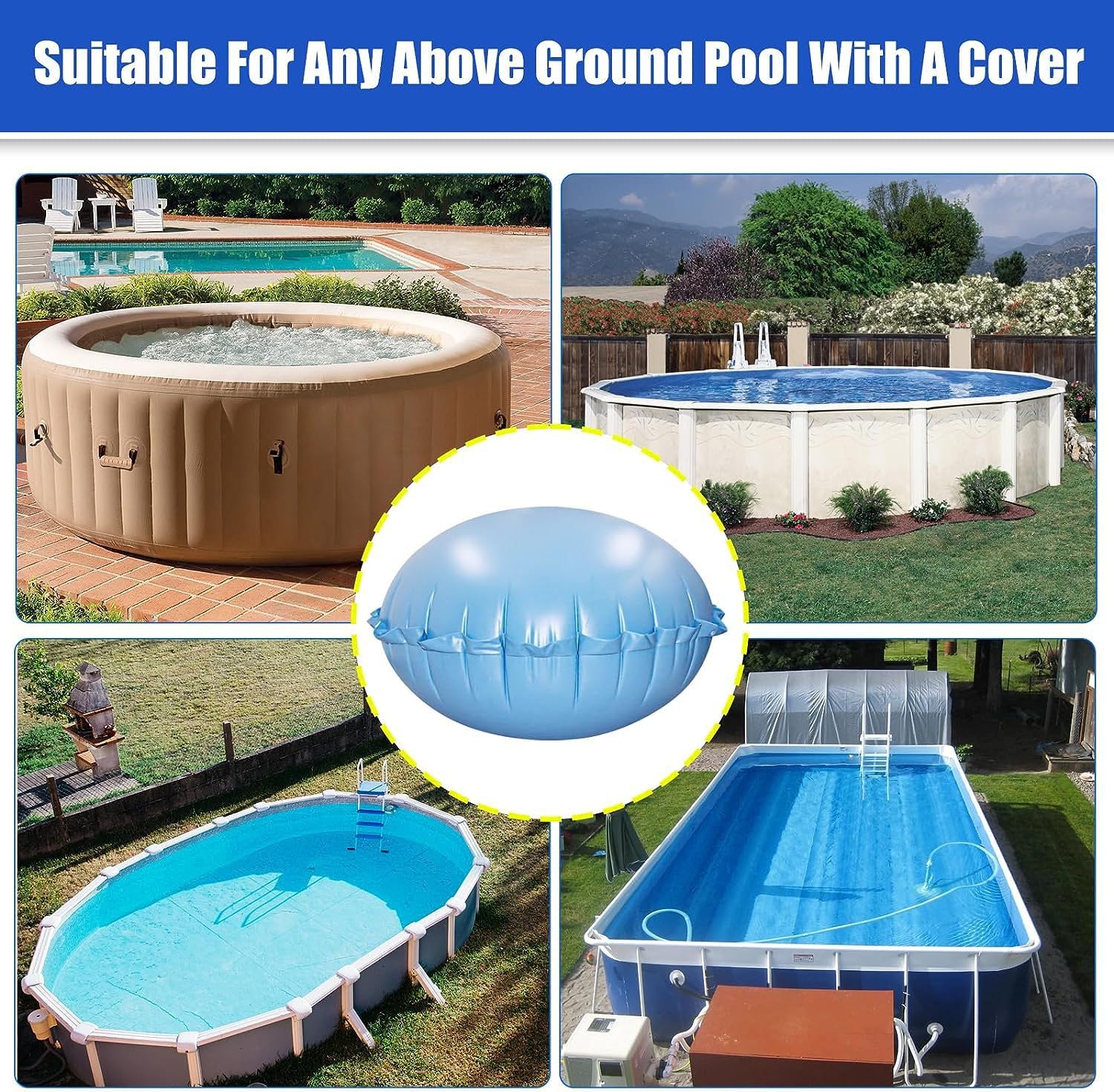 Coussin De Piscine D'hiver, 1.2x1.2M Oreiller Gonflable De Piscine