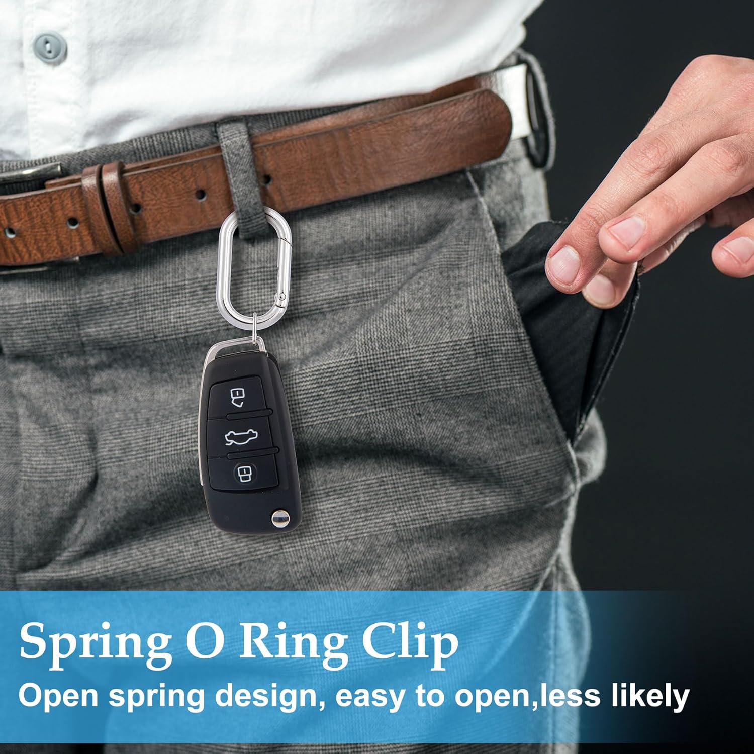 3pcs Oval Spring Ring Clips, Metal Keyring Purse Clip, Heavy Duty Opening O Ring Carabiner for Keychains,Backpacks, Keys - Image 7