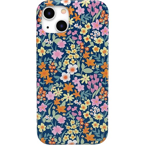 Casely iPhone 13 Case | Full Bloom | Navy Floral | Compatible with MagSafe | Classic Ultra Slim Design