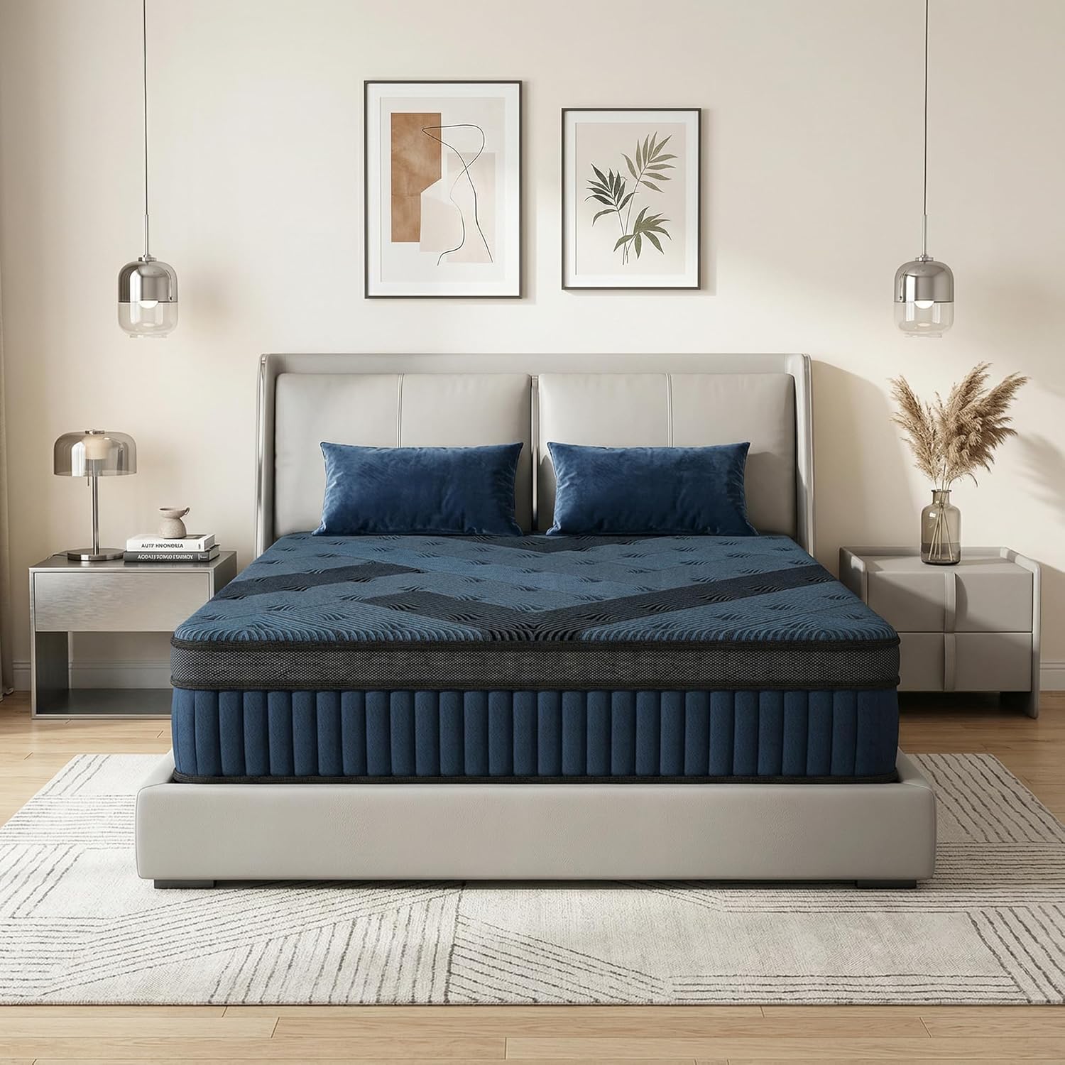 12 Inch Queen Mattress, Cooling & Breathable Design Breezpet Layer, Enhanced Support & Comfort, Cooling & Back Pain Relief, CertiPUR-US, Suitable for Guest Room, RV