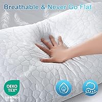 Vista 6 de QUTOOL - Almohada hipoalergénica, espuma viscoelástica, gel triturado, sistema enfriado, relleno regulable, firme, funda de bambú extraíble lavable