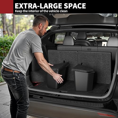 Miniatura 7 de YITAMOTOR Tesla Model Y Trunk Organizer Storage Bins 2022-2023, Waterproof ABS Rear Side Box with Lids, 2PCS Car Trunk Accessories for 5-Seater