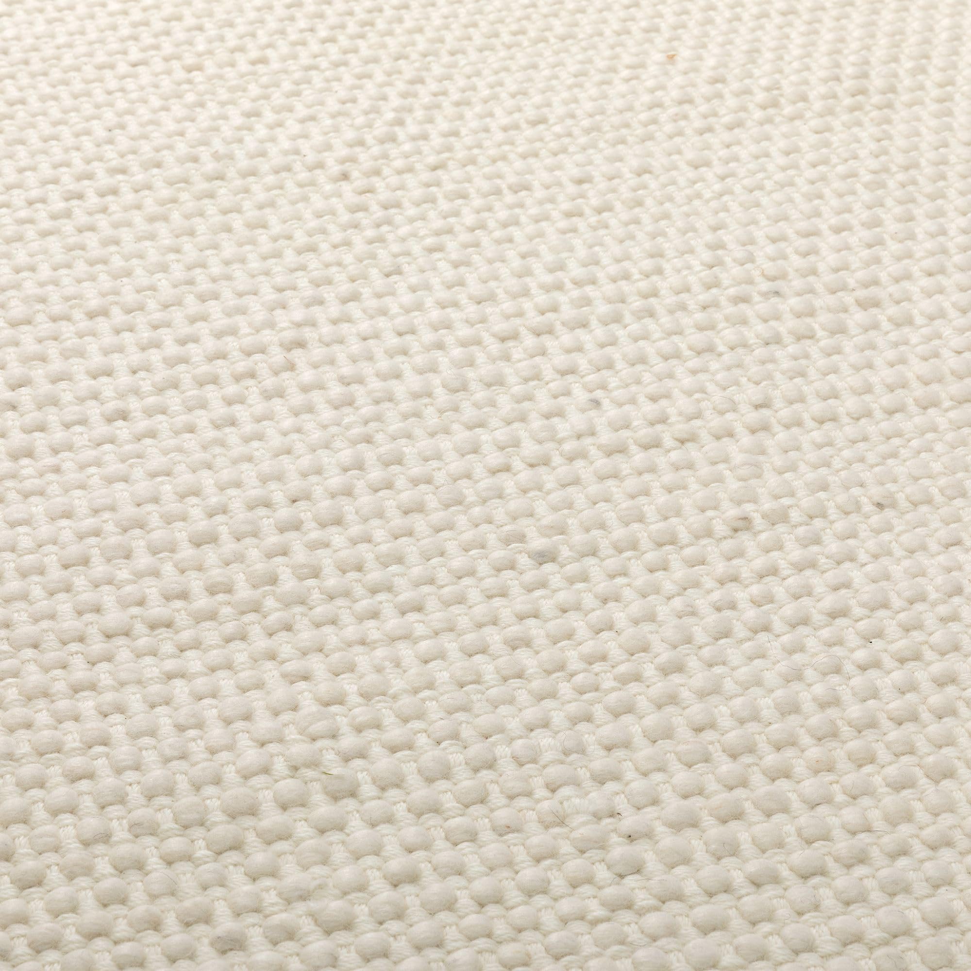 Steffensmeier Handweb Teppich Alois | 75% Neuseelandwolle Fransen | edel und langlebig | Creme, Größe: 250x350 cm