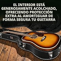 Vista 2 de Gearlux Dreadnought - Funda rígida para guitarra acústica con compartimento para accesorios, color negro