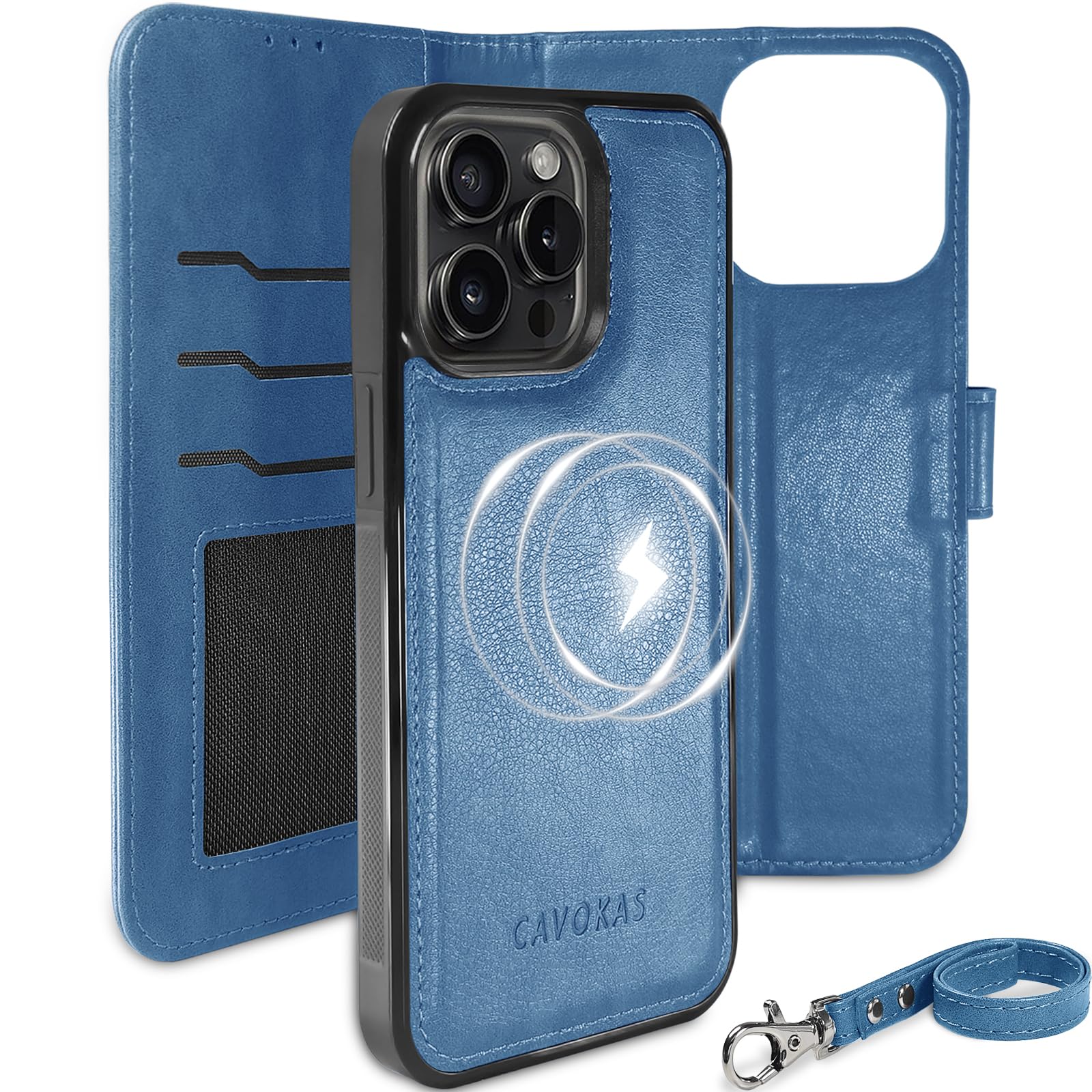 IPhone 15 Pro Max Hülle Mit MagSafe – 2-in-1 Leder-Case Mit Kartenfach & Ständer, Stoßfest