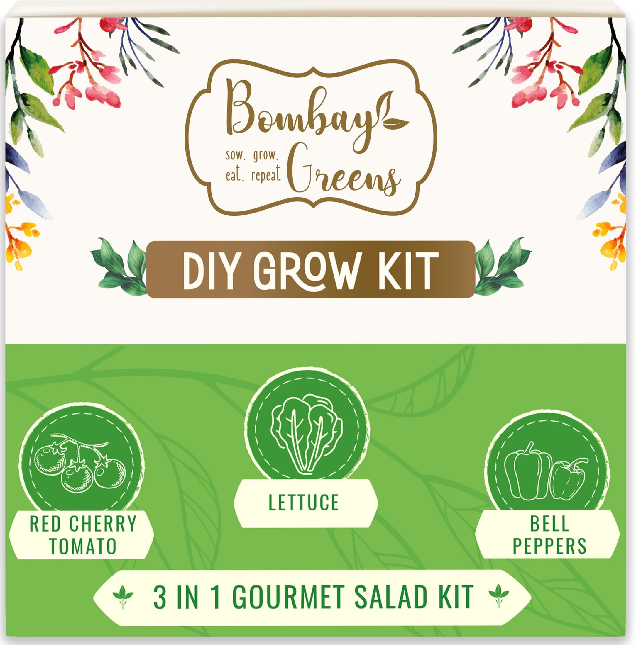 3 in 1 Salad Gardening Kit | DIY Kit of for Home Garden | Combo for Gardening | Grow Your Own - Lettuce, Cherry Tomato & Bell Pepper Plants-image-44