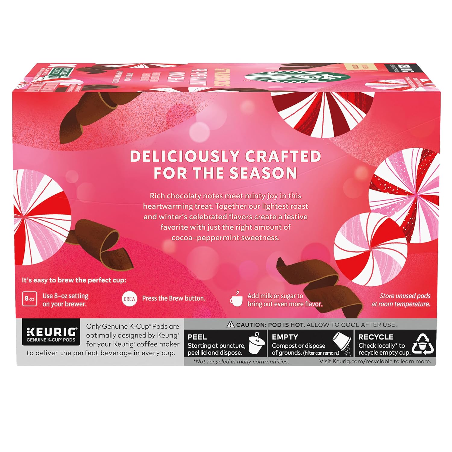 Starbucks Flavored K-Cup Coffee Pods — Peppermint Mocha for Keurig Brewers — 1 box (10 pods)