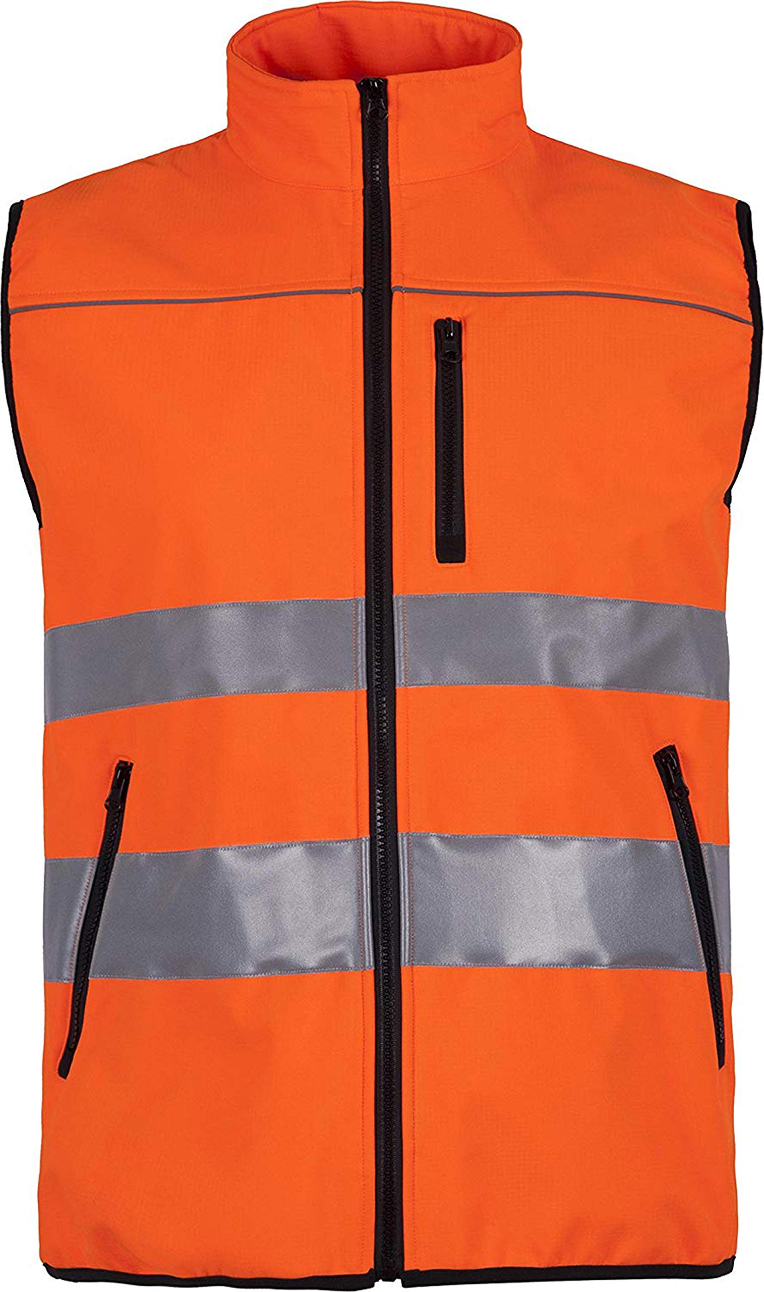 Work Team Chaleco workshell de Alta Visibilidad, Cintas Reflectantes de Diferentes tamaños. EN ISO 20471:2013 Hombre Naranja A.V. XXL