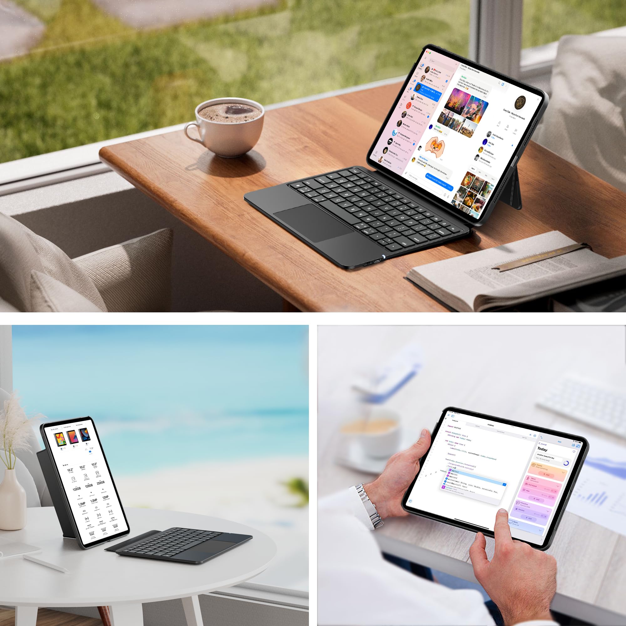 ❤iPadを瞬時にエレガントなMacBook仕様に♪❤ケース＆キーボード Amazon.co.jp: edaiser 取り外し可能なキーボードケース Apple iPad 第