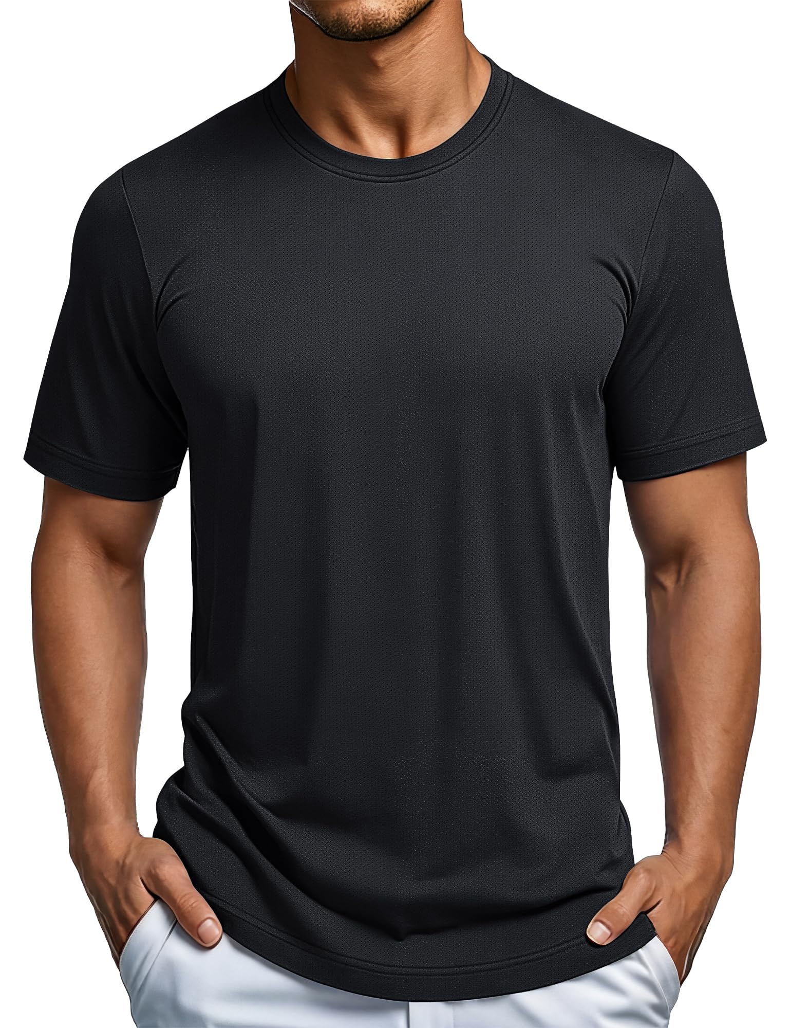 MAGCOMSEN Mens Short Sleeve Dry Fit Shirts Workout Gym Mesh Shirt Athletic Running Lightweight Performance Tshirt