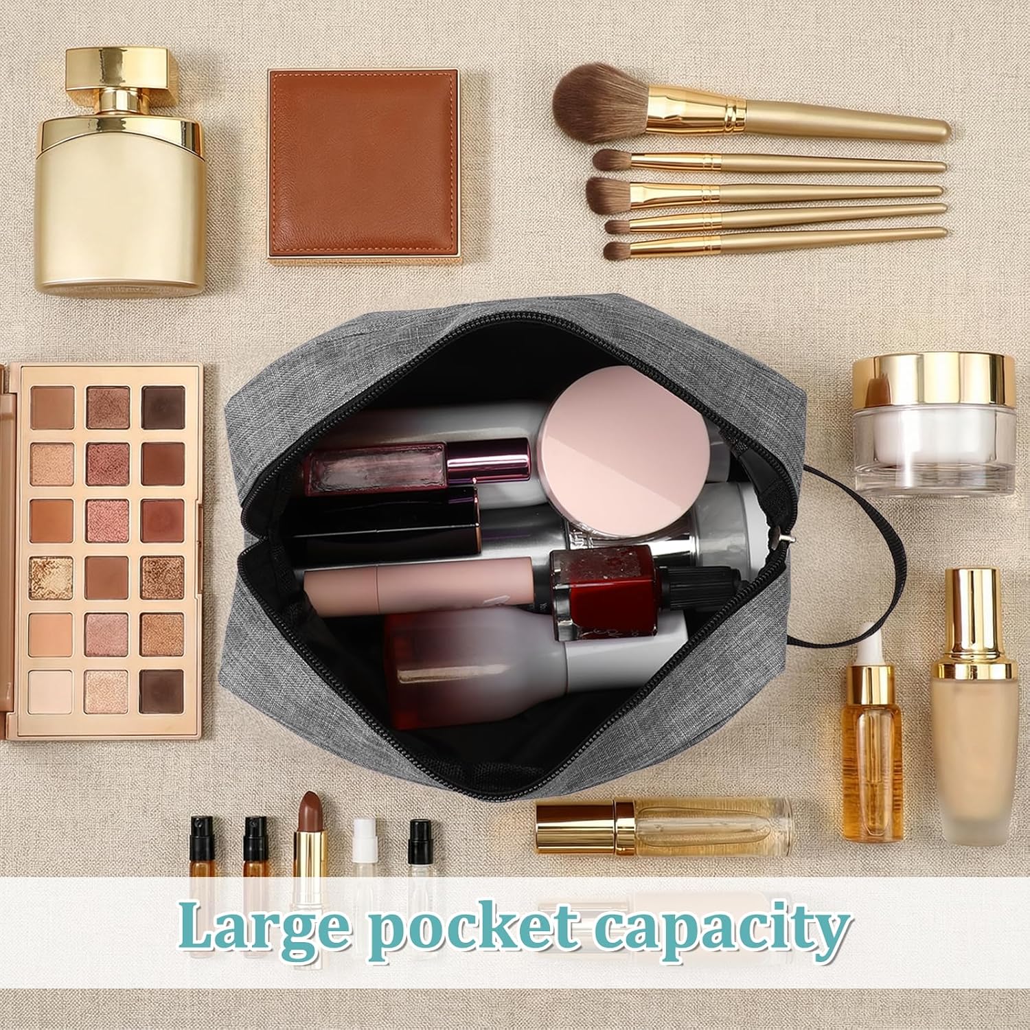 8 PCS Travel Toiletry Bag for Women Men, 8.66 × 6.3 inch Toiletry Bag Bulk Shaving Bags for Men Travel Hanging with Zipper Cosmetic Bags for Man Father's Day, Groomsmen Gifts-4 Colors - Image 5