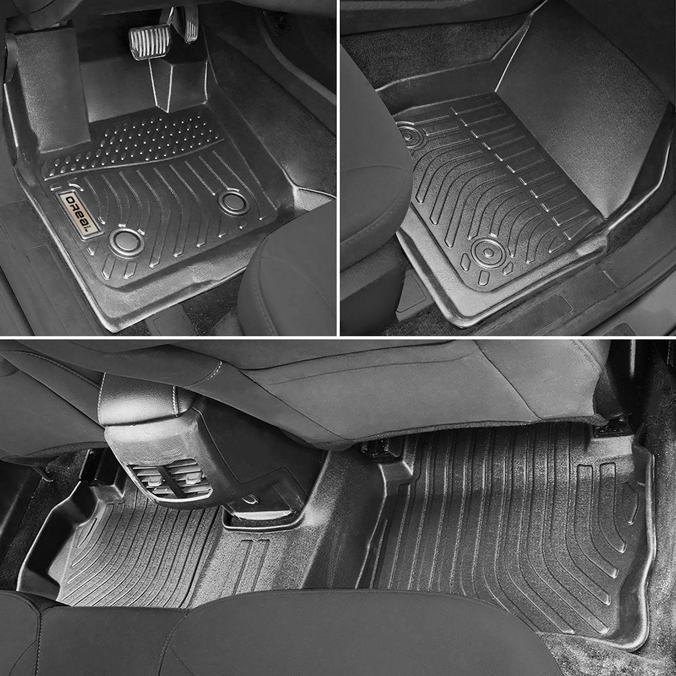 orealtrend Car Floor Mats Compatible with Ford Fusion Lincoln MKZ 2017-2020 Floor Liners Heavy Duty All Weather Guard — view 2