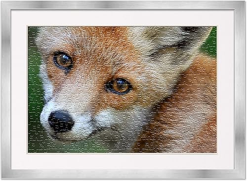 Miniatura 4 de Poster Palooza Marco para rompecabezas de 26.5 x 38.5 pulgadas, marco de madera plateado con paspartú (blanco) hecho para exhibir rompecabezas de