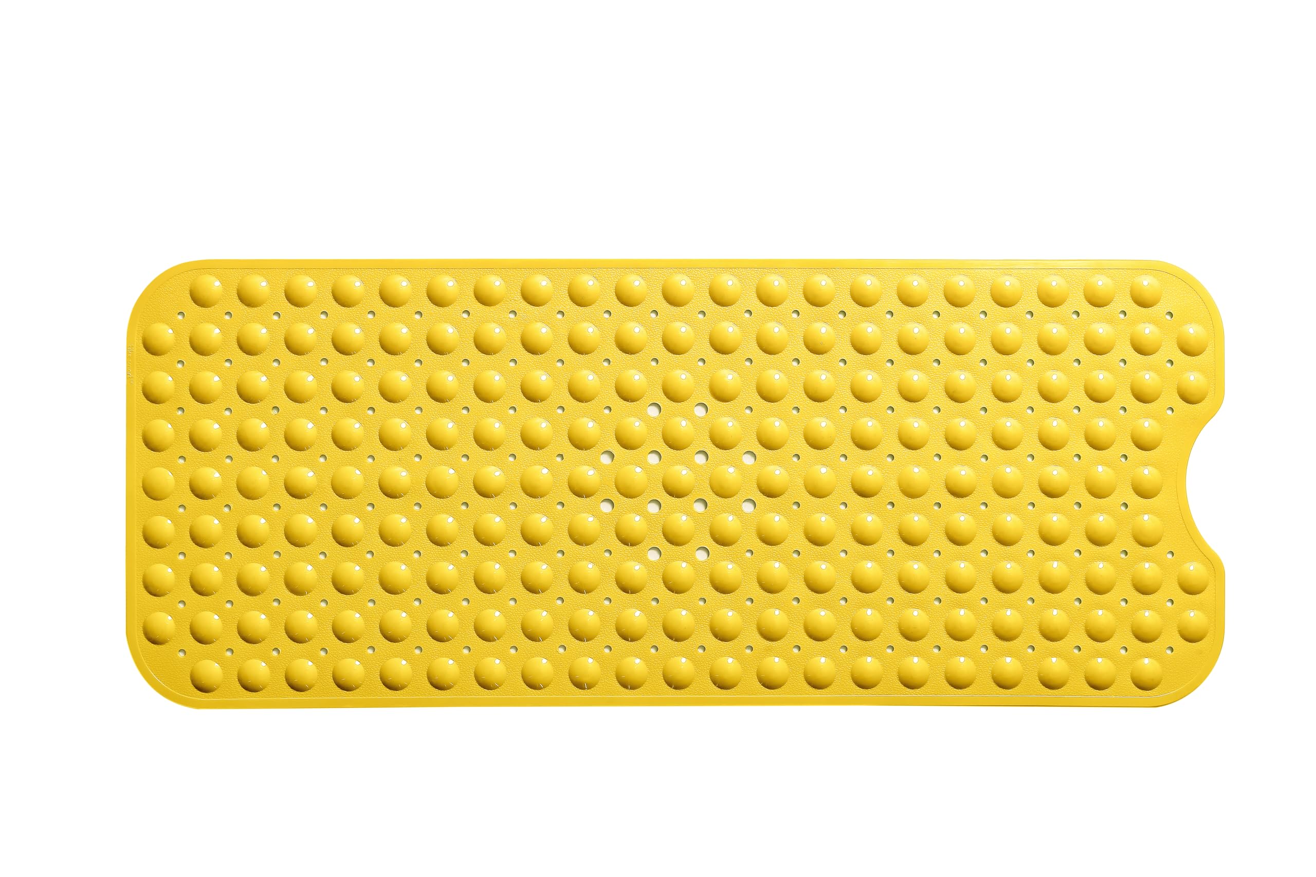 Extra lange rutschfeste Badewannen- und Duschmatte, 99.1 x 40.6 cm (nur glatt/nicht strukturierte Wannen) sicher, sauber, maschinenwaschbar, Vinyl, blickdicht gelb