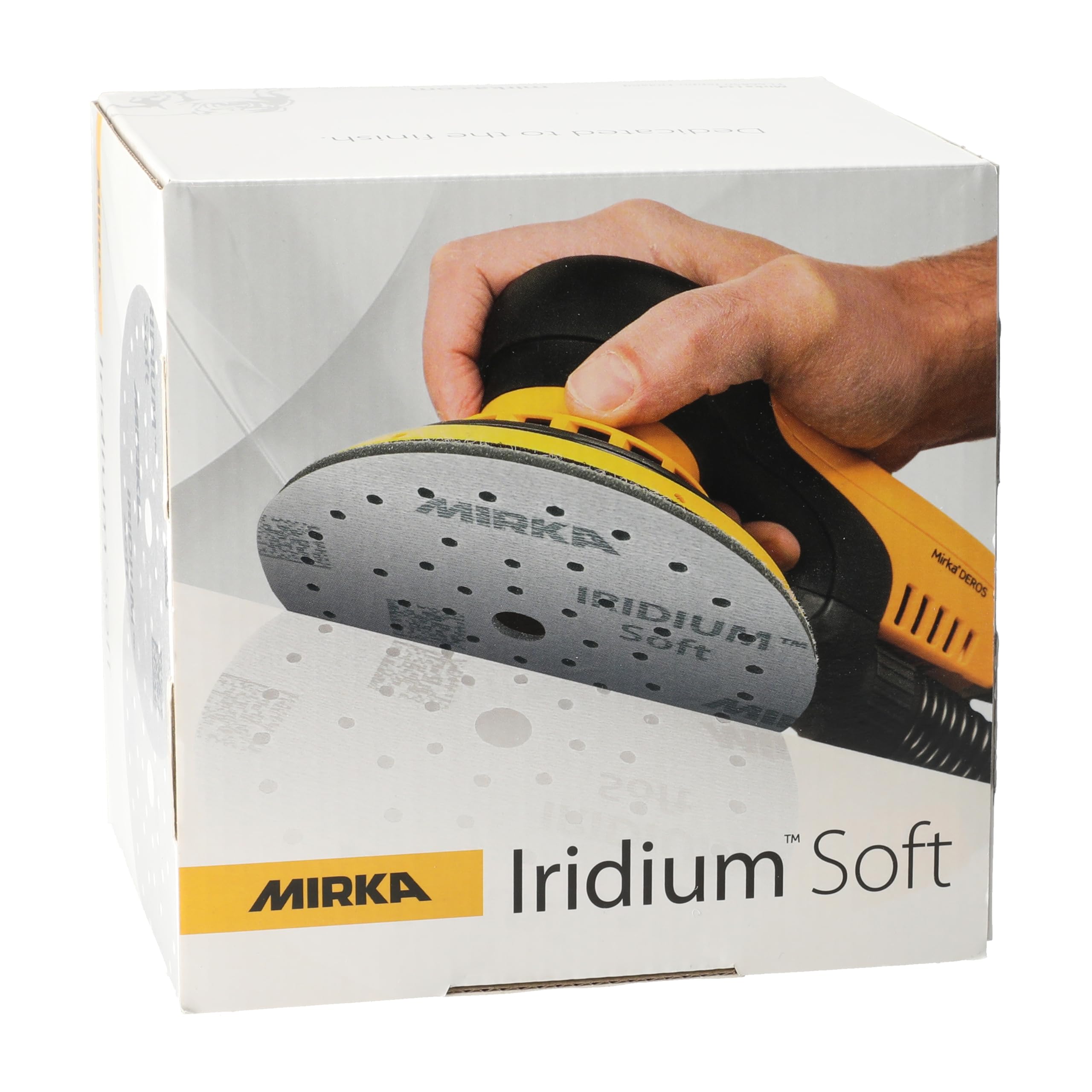 Mirka Iridium Soft krążki ścierne Ø150mm / ziarno P400 / rzep Multifit / 20 sztuk/materiał ścierny na bazie pianki do precyzyjnego szlifowania na sucho, szlifowania lakieru bezbarwnego, wykończenia