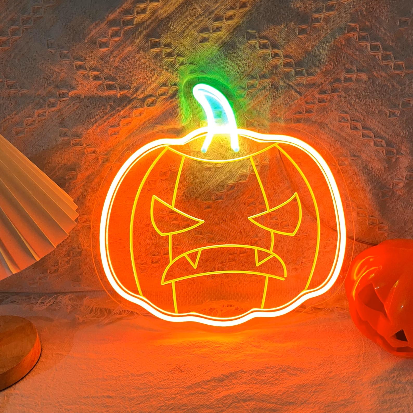 Kürbis-Neon-Schild, dimmbar – Festivals-Neonlicht zur Wanddekoration für zu Hause, Küche, Schlafzimmer, Bar, Pub und Club. USB-versorgtes Kürbis-LED-Leuchtzeichen für Halloween-Party-Dekorationen