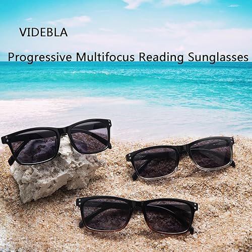 Miniatura 6 de VIDEBLA Paquete de 3 lentes de sol progresivos de lectura multienfoque para mujeres y hombres, protección UV, multifocales, lentes de lectura solar