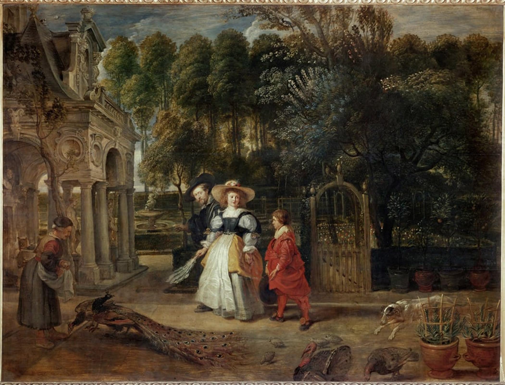 POSTERIIk Famous Animal Posters Vintage Picture Rubens and His Second Wife in the Garden by Peter Paul Rubens Modern Wall Decor for Home Decor 60x90cm