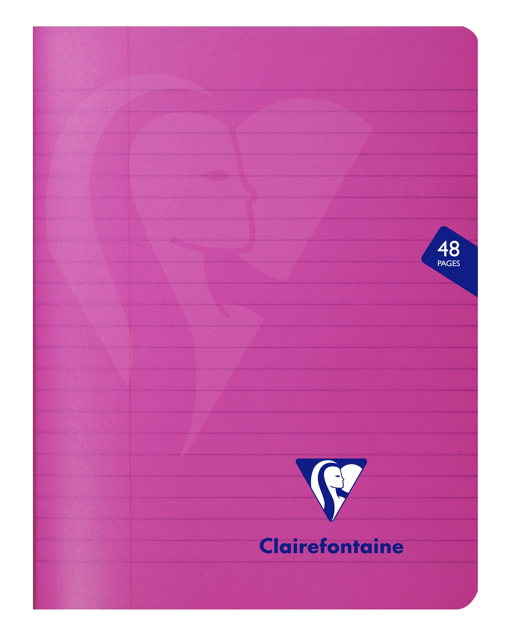 Clairefontaine 303755C Zeszyt zszywany Mimesys - 17x22 cm - 48 strony w linie z marginesem - biały papier 90 g - okładka Polypro - kolor losowy
