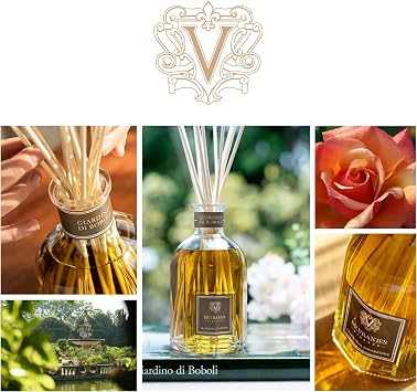 Dr. Vranjes Giardino di Boboli Diffuser 250 ml + Double Pack of White Sticks (3 Pieces Bundle) - Luxury Home Fragrance, Reed Diffuser, Main Scent Floral, Made in Italy